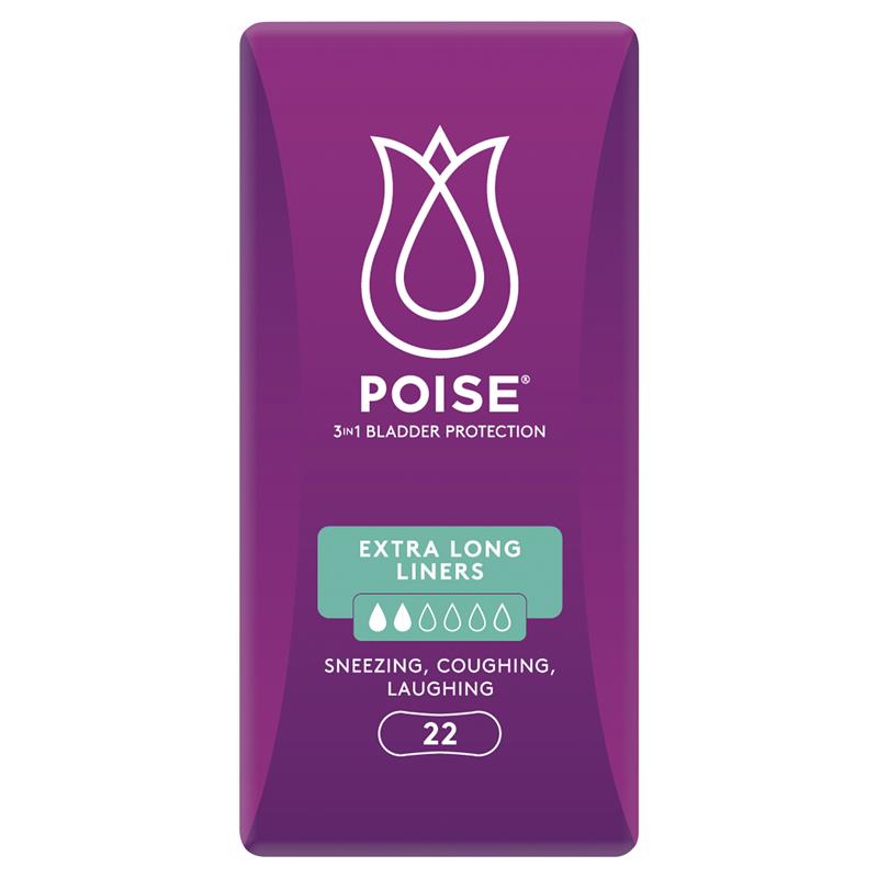 Poise Liners Extra Long 22 Pack