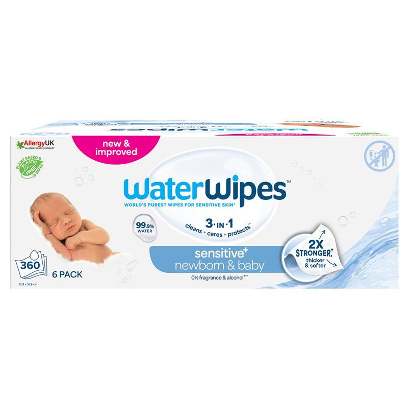 WaterWipes Biodegradable Baby Wipes 6 x 60 Pack (360 Wipes)