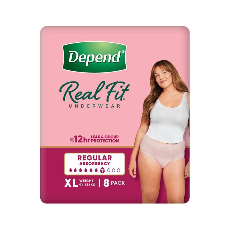 Depend Real Fit Underwear Female Extra Large 8 Pack