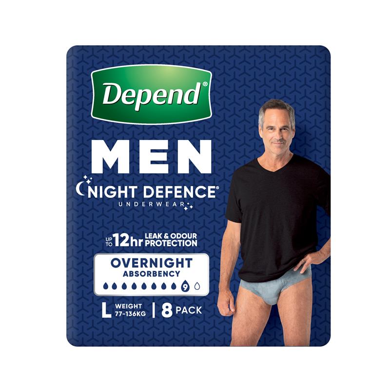 Depend Underwear Real Fit Night Defence Male Large 8 Pack
