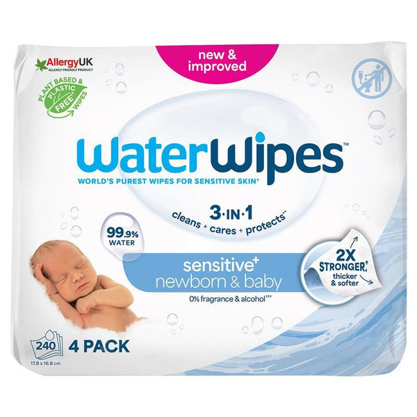 WaterWipes Biodegradable Baby Wipes 4 x 60 Pack (240 Wipes)