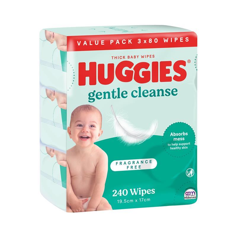Huggies Fragrance Free 3x80 Wipes