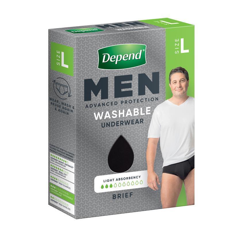 Depend Men Washable Incontinence Underwear Large
