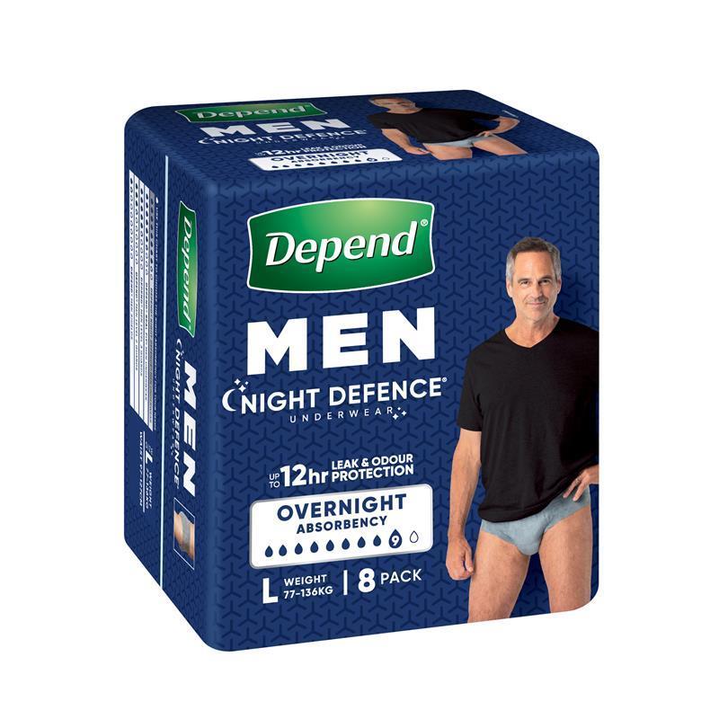 Depend Underwear Real Fit Night Defence Male Large 8 Pack