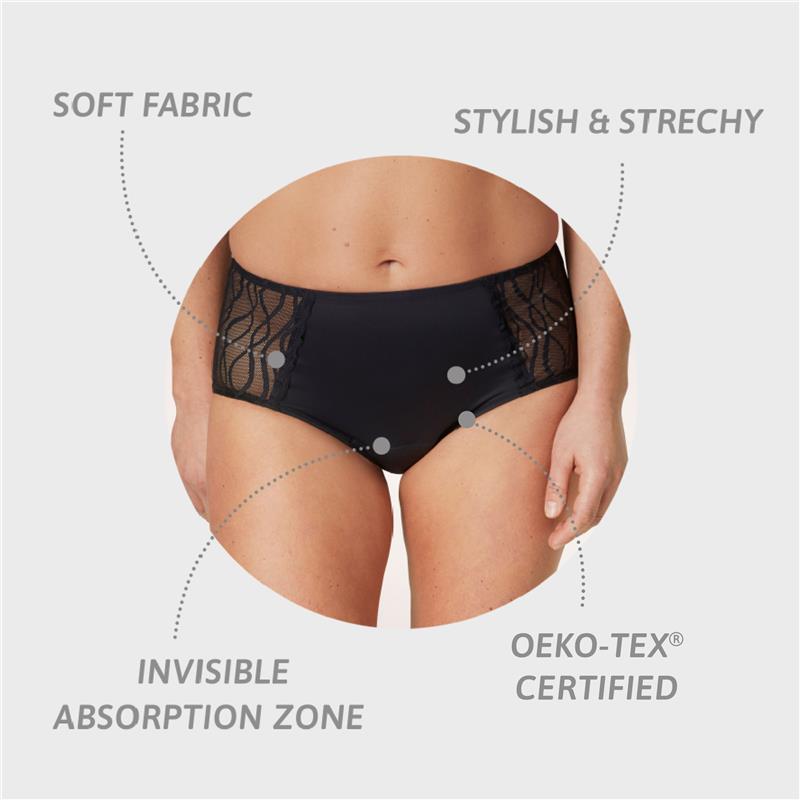TENA Washable Absorbent Underwear Classic Noir Size 14-16