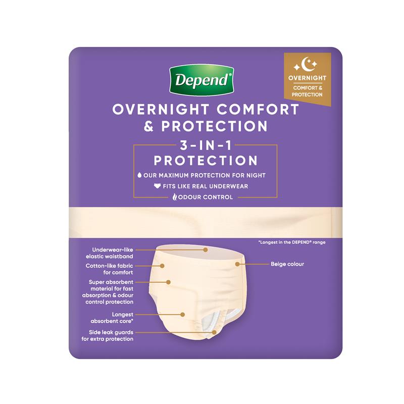 Depend Underwear Realfit Night Defence Female Large 8 Pack