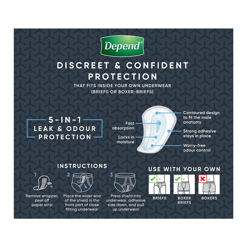 Depend Shields 14 Pack