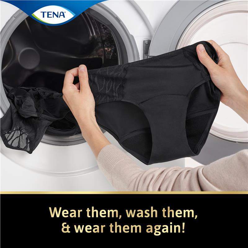TENA Washable Absorbent Underwear Classic Noir Size 14-16