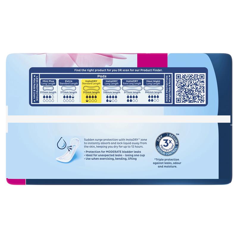 TENA Pad Instadry Standard 20 Pack