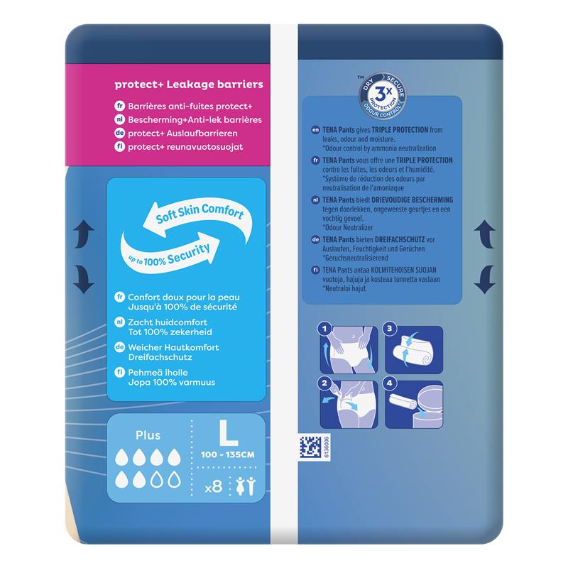 TENA Pants Plus Large 8 Pack