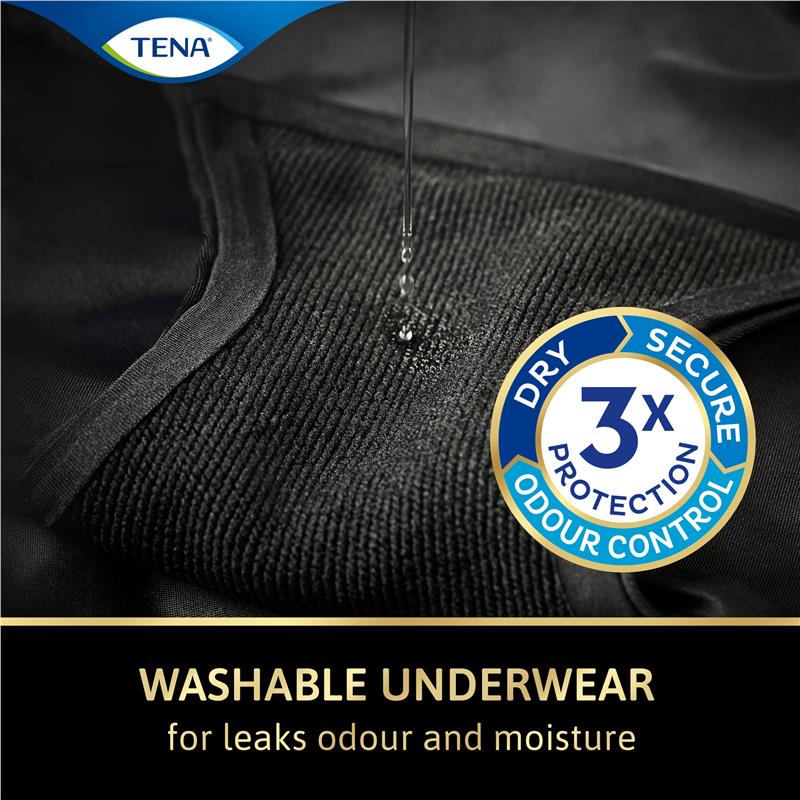 TENA Washable Absorbent Underwear Classic Noir Size 14-16