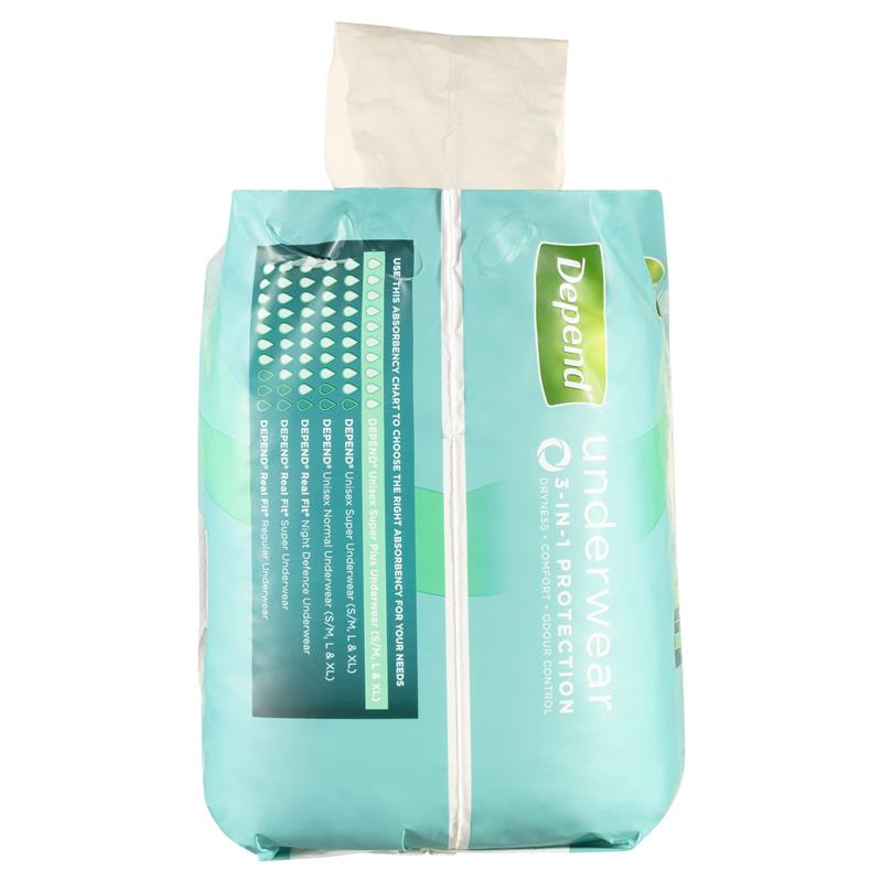 Depend Unisex Underwear Super Plus Large 9 Pack
