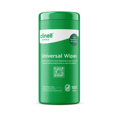 Clinell Universal Wipes CWTUB100, Tub of 100