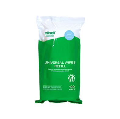 Clinell Universal Wipes Refill CWTUB100, Tub of 100