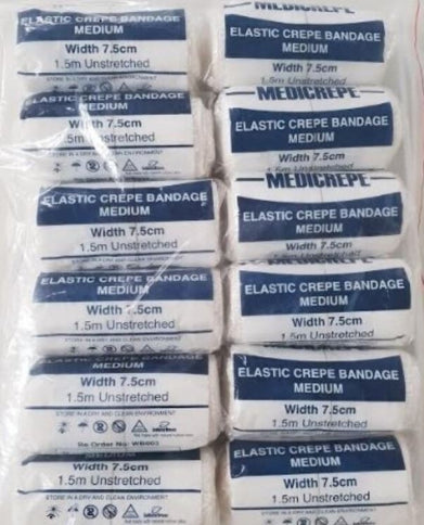 Crepe Bandage Medicrepe Elastic 5cm WB003, Pack of 12