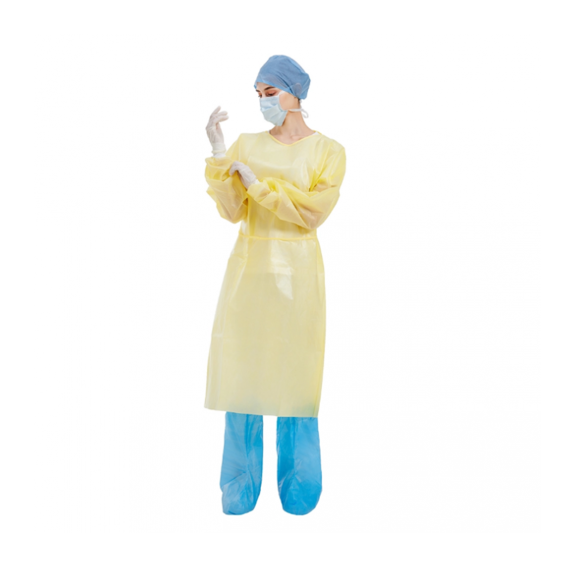 Disposable PPPE Isolation Gown 40gsm Yellow CTN Of 100