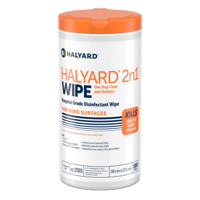 Halyard 2-in-1 Disinfectant Wipe (17003), Tub of 100