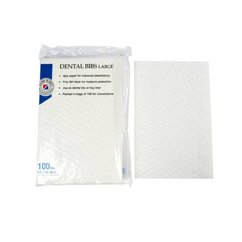 DEntal Bibs Large 4Ply HS 9884945 CTN400