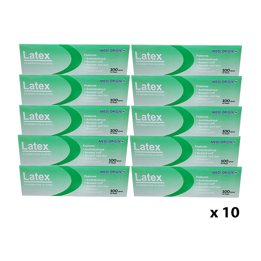 Disposable Latex Powder Free Gloves, Carton of 1000