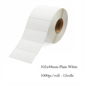 Matt White Blank Labels, 102mm x 48mm, Carton of 12000pcs