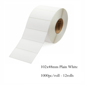 Matt White Blank Labels, 102mm x 48mm, Carton of 12000pcs