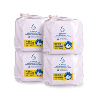 Plastic Free Isopropyl 70 Alcohol Wipe Refill CLM00013, Pack of 400