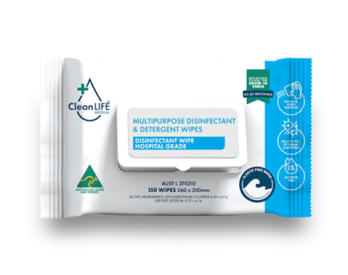 Plastic Free Multi-Purpose Disinfect Wipe CLM00009, Pack of 150