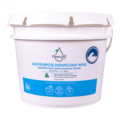 Plastic Free Multi-Purpose Disinfect Wipe CLM00026, Tub of 400