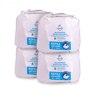 Plastic Free Multi-Purpose Disinfect Wipe Refill CLM00027, Pack of 400