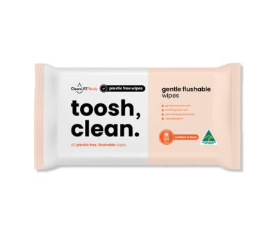 Plastic Free Toosh Clean Flush Wipe CLS00082, Pack of 80