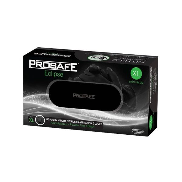 PROSAFE™ Eclipse Black Nitrile Examination Powder Free Gloves (Extra Large)