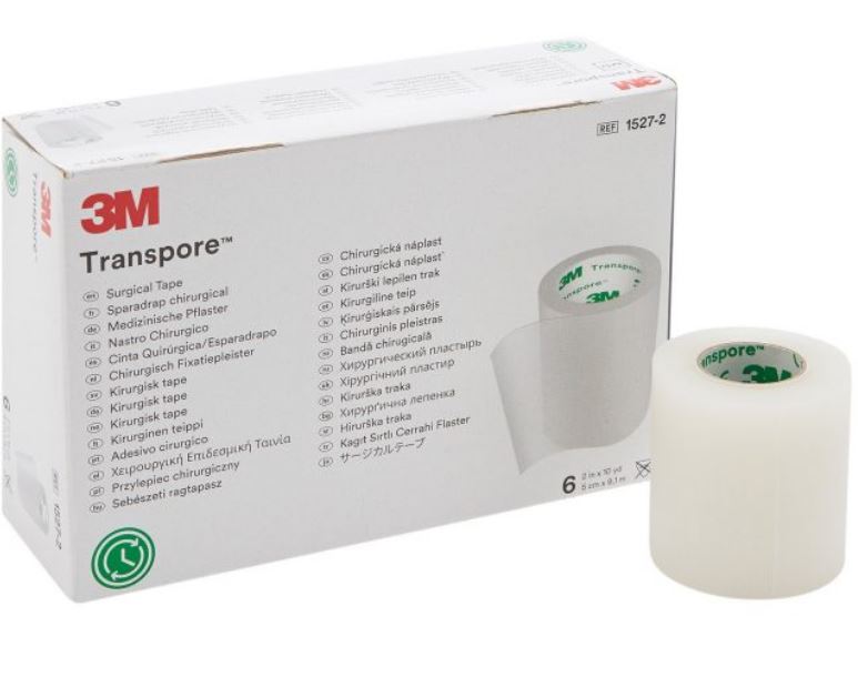 3M Transpore Transparent Plastic Tape 50mm (1527-2), Box of 6