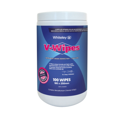 Viraclean V-Wipes 180 x 250mm V-WIPES, Tub of 100
