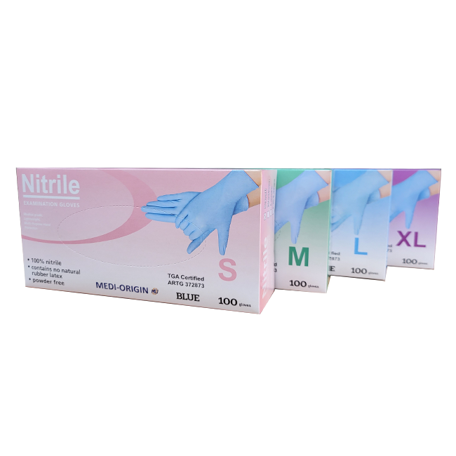 Disposable Nitrile Powder Free Gloves, Blue, Carton of 1000
