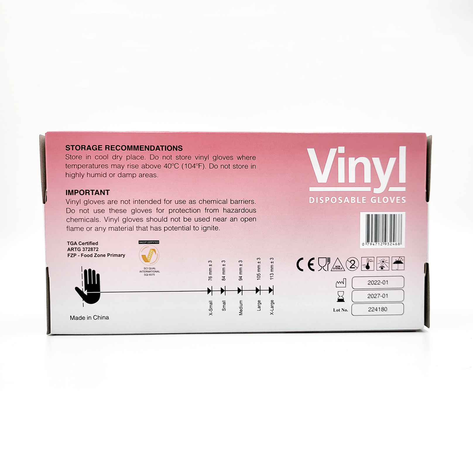 Disposable Vinyl Powder Free Gloves, Blue, Carton of 1000