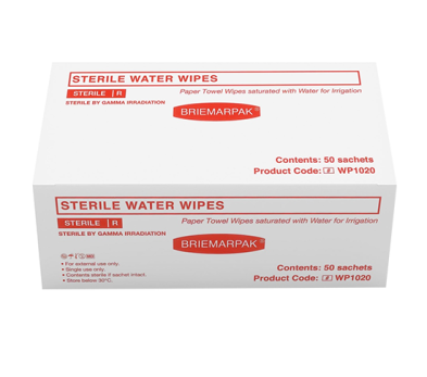 Water Wipes Sterile WP1020, Box of 50