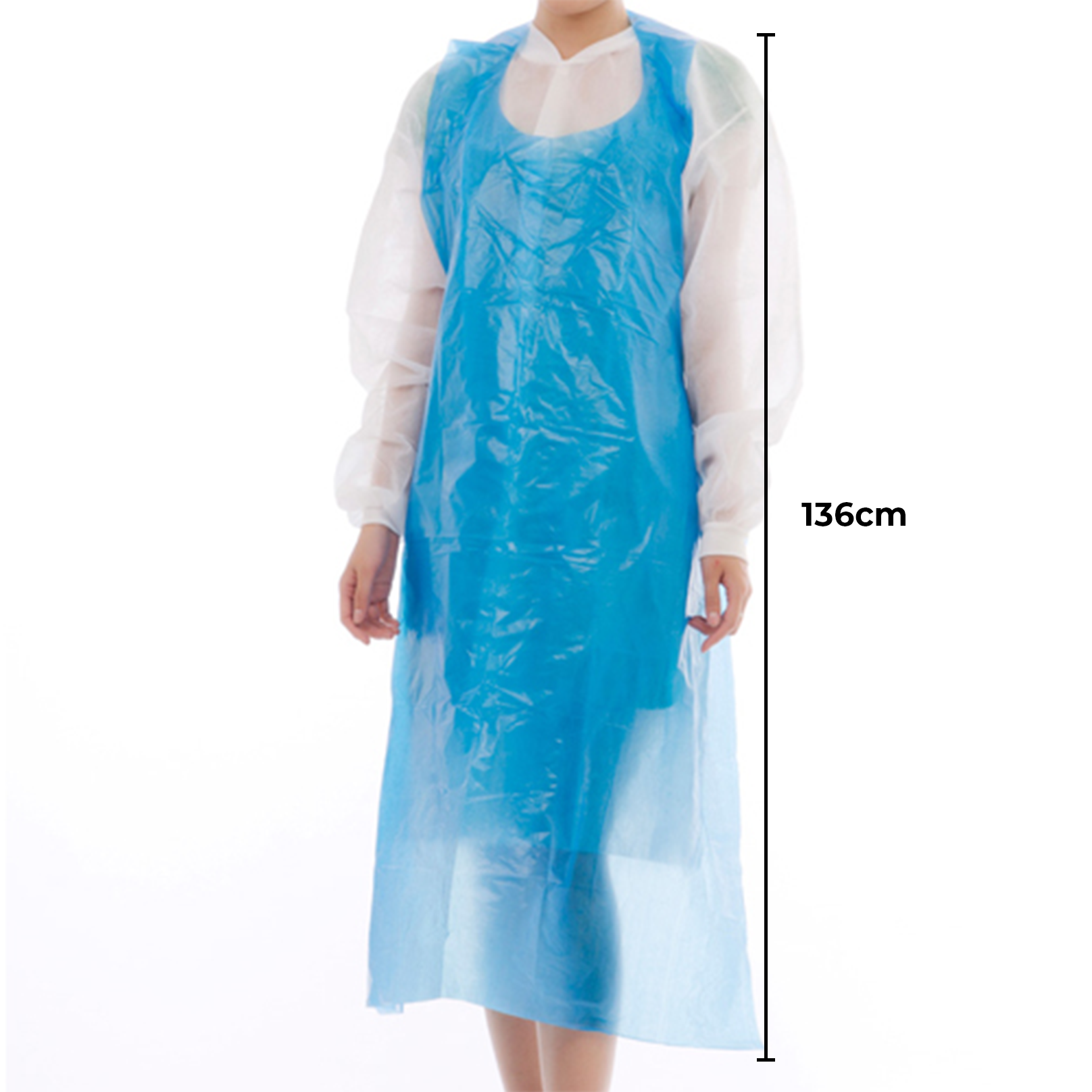 Disposable Waterproof PE Apron Blue CTN Of 500 1000
