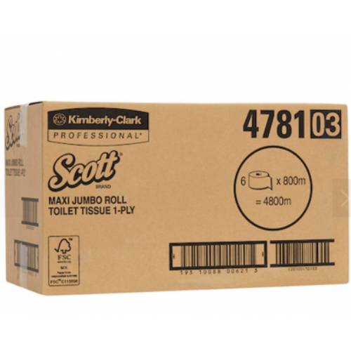 Toilet Roll Scott Jumbo Max 1 Ply 4781 Box6
