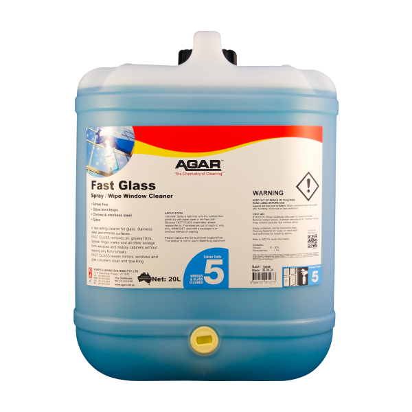Fast Glass Spray Wipe Window Cleaner Agar 20L