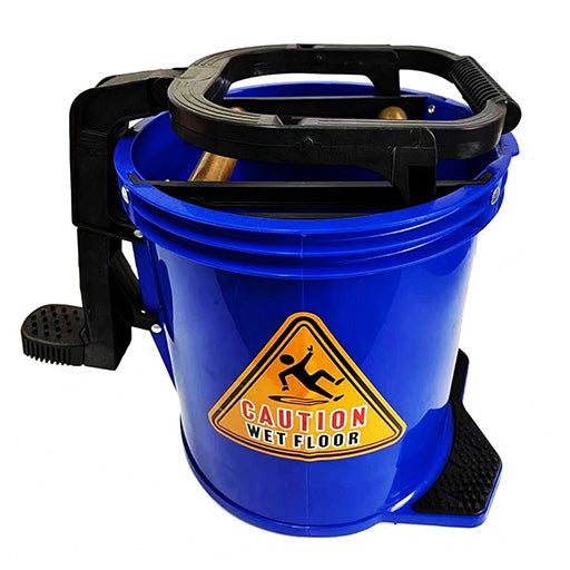Plastic Roller Pedal Mop Wringer Bucket with Plastic Frame on Wheels 16L EKKCO