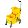 Plastic Mop Wringer Bucket on Wheels Yellow 42L EKKCO