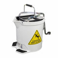 Edco Metal Wringer Mop Bucket 15L White