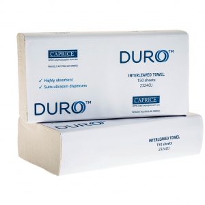 Duro Interleaved Ultraslim Hand Towel 24cm x 23cm 16pcs Carton